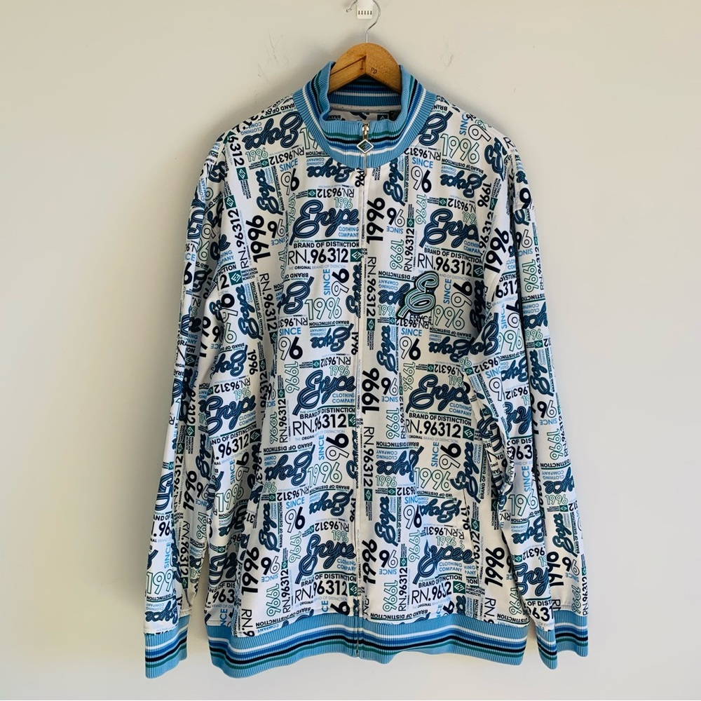 Vintage Track Jacket Enyce Full Zippered Track Jacket Streetwear Y2K Logo Print